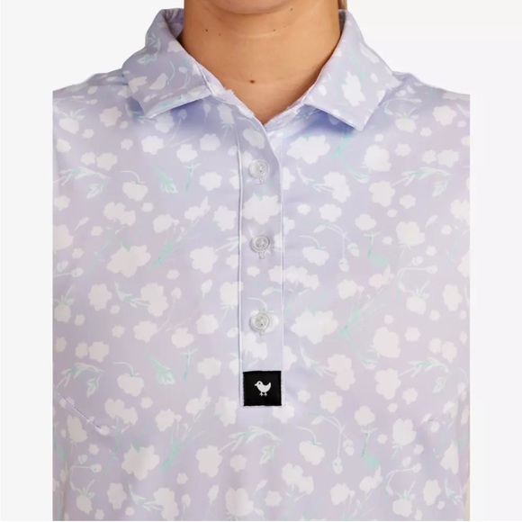 Bad Birdie NWT Baby Lush Floral Women's Sleeveless Golf Polo Shirt XS - Picture 2 of 7